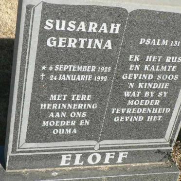 ELOFF Susarah Gertina 1925-1992