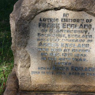 ENGLAND Frank -1935 &amp; Agnes -1955