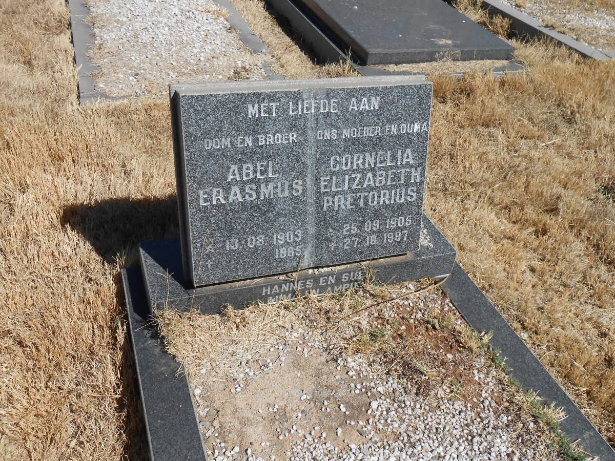 ERASMUS Abel 1903-1985 &amp; PRETORIUS Cornelia Elizabeth 1905-1997