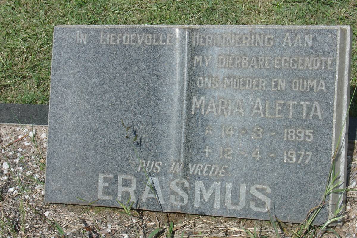 ERASMUS Maria Aletta 1895-1977