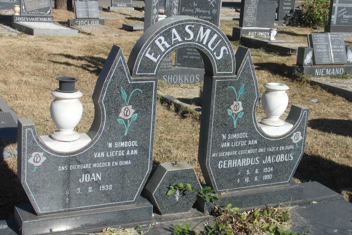 ERASMUS Gerhardus Jacobus 1934-1990 &amp; Joan 1938-
