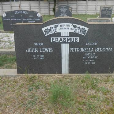 ERASMUS John Lewis 1881-1957 &amp; Petronella Berdina MURRAY 1887-1968