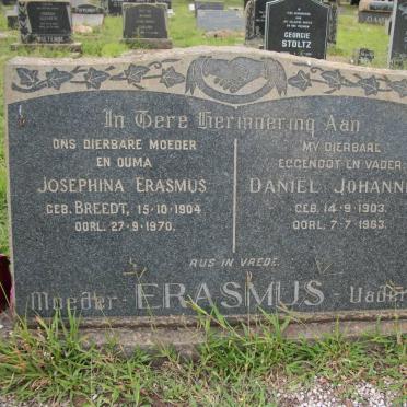 ERASMUS Daniël Johannes 1903-1963 &amp; Josephina Erasmus BREEDT 1904-1970