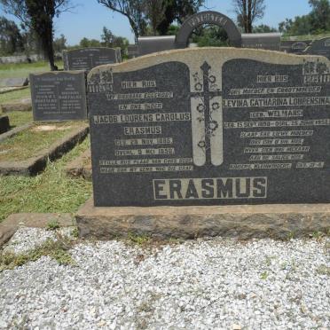 ERASMUS Jacob Lourens Carolus 1885-1950 &amp;  Levina Catharina Lourensina nee WELMANS 1890-1958