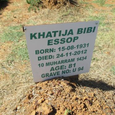 ESSOP Khatija Bibi 1931-2012