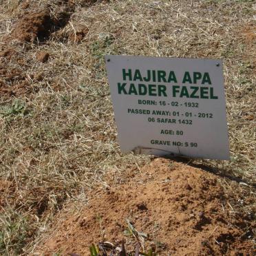 FAZEL Hjira Apa Kader 1932-2012