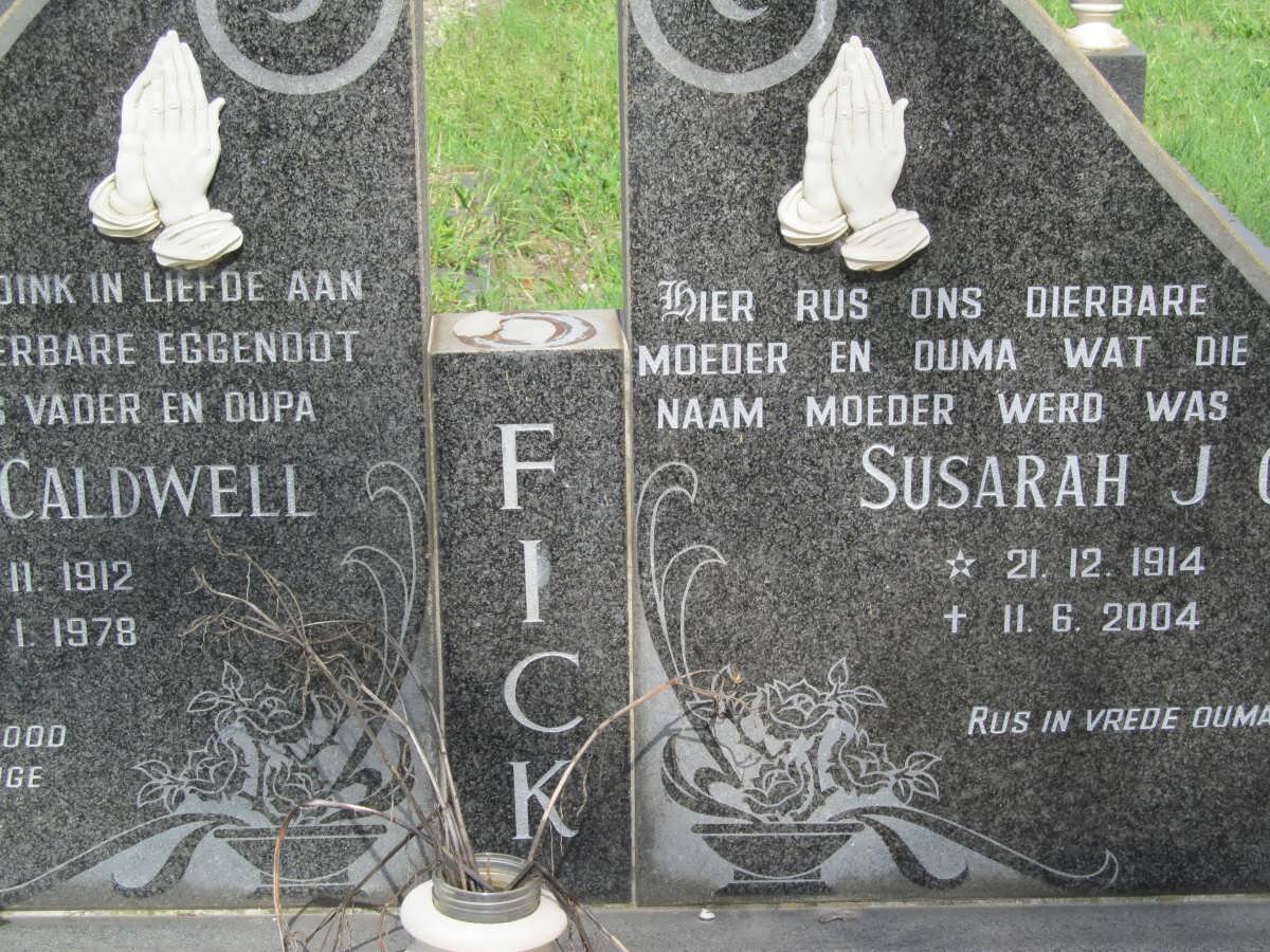 FICK William Caldwell 1912-1978 &amp; Susarah J.C 1914-2004