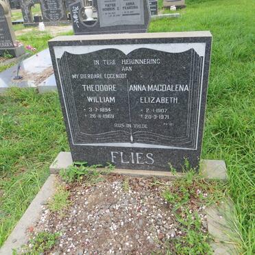 FLIES Theodore William 1894-1969 &amp; Anna Magdalena Elizabeth 1907-1971