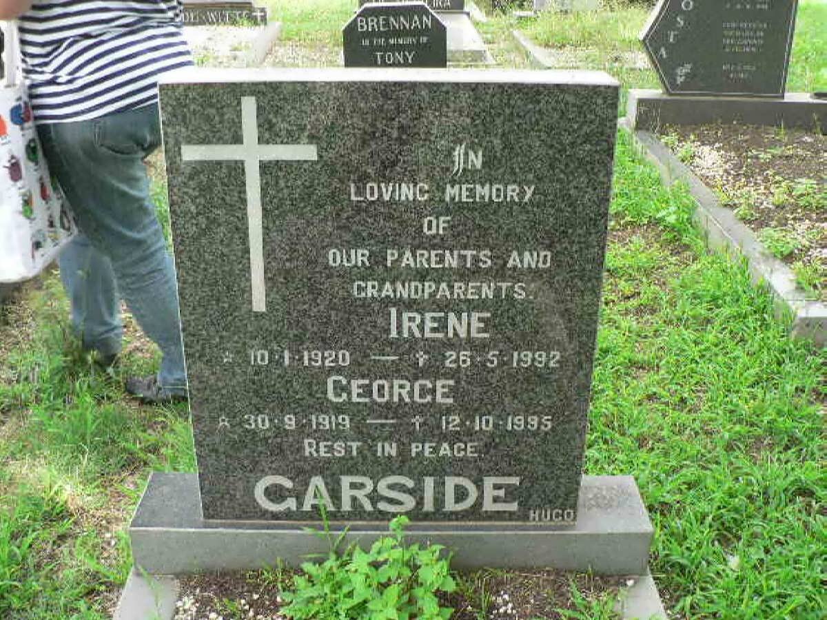 GARSIDE George 1919-1995 &amp; Irene 1920-1992