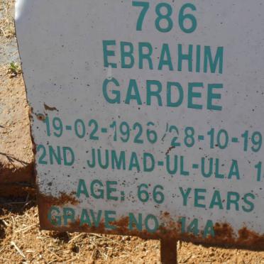 GARDEE Ebrahim 1926-1992