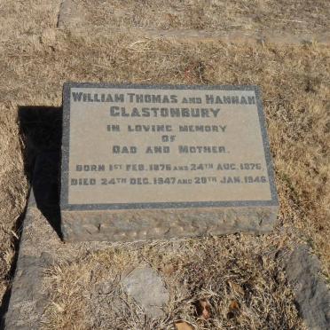 GLASTONBURY William Thomas 1876-1947 &amp; Hannah 1876-1946