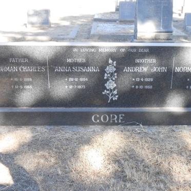 GORE Norman Charles 1889-1965 &amp; Anna Susanna 1894-1973 :: GORE Norman Spencer 1914-1942 :: GORE Andrew John 1929-1950