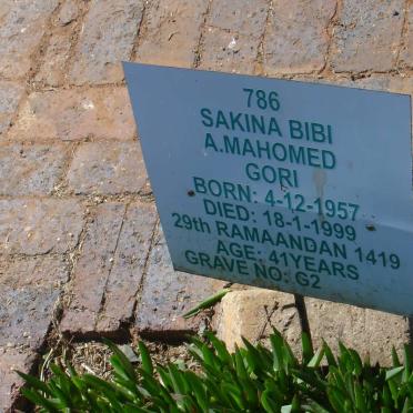 GORI Sakina Bibi A. Mahomed 1957-1999