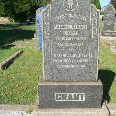 GRANT Samuel Stuart -1920 &amp; Jane Ann -1972
