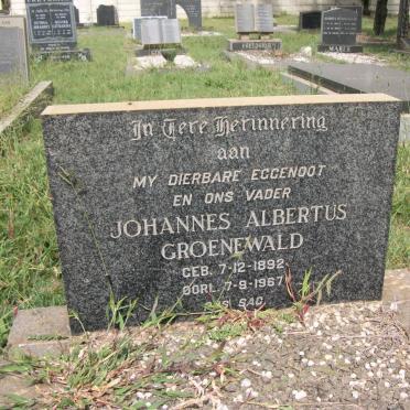 GROENEWALD Johannes Albertus 1892-1967