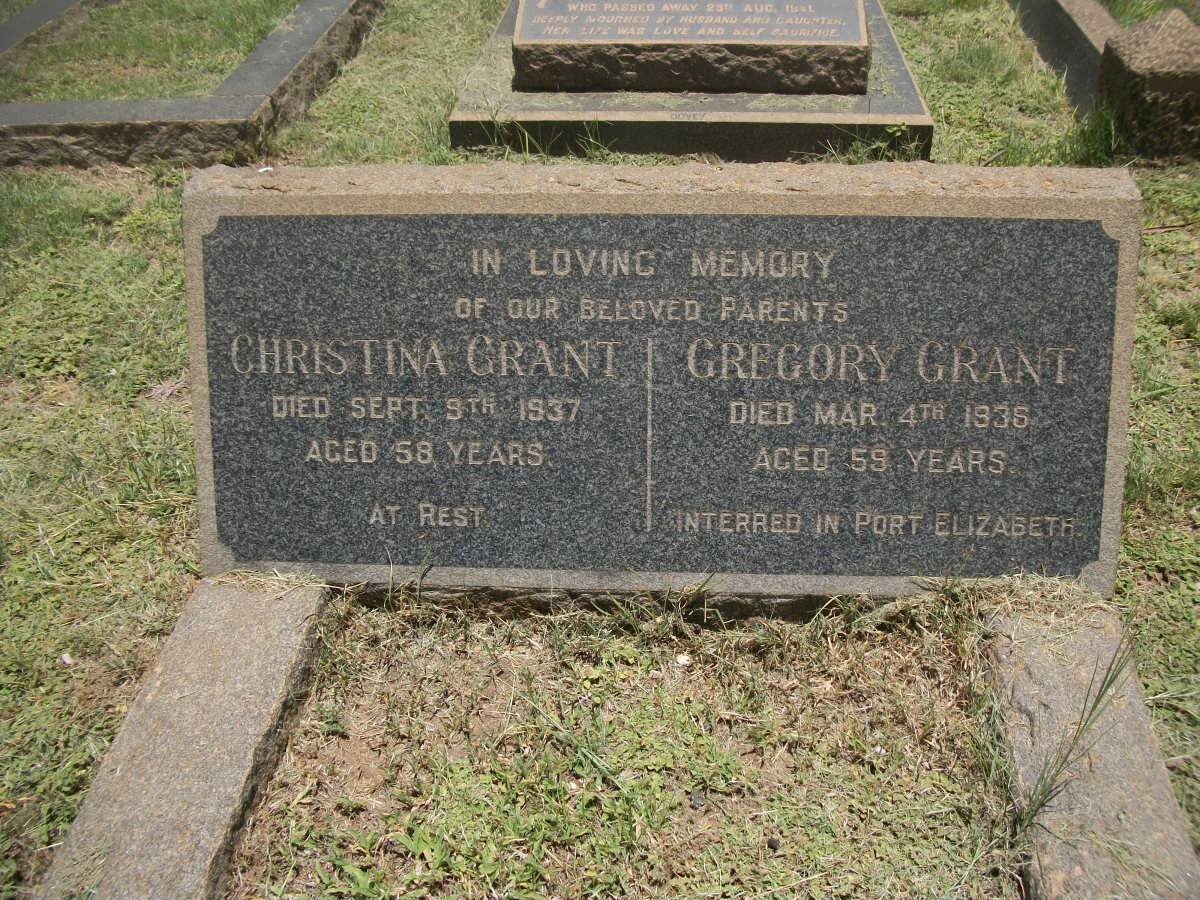 GRANT Gregory -1936 &amp; Christina -1937