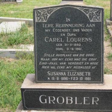 GROBLER Carel Lourens 1892-1961 &amp; Susanna Elizabeth 1896-1981