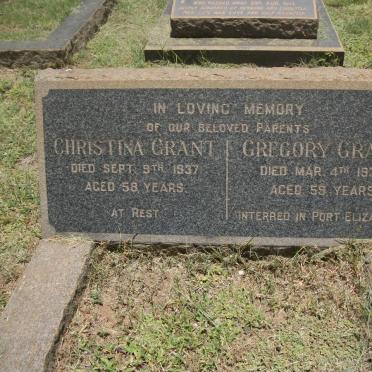 GRANT Gregory -1936 &amp; Christina -1937