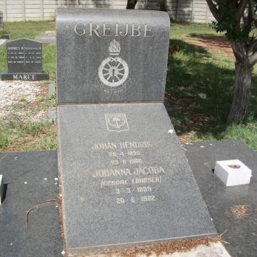GREIJBE Johan Hendrik 1890-1966 &amp; Johanna Jacoba LOUBSER 1889-1982