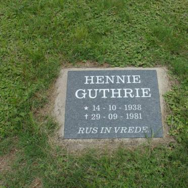 GUTHRIE Hennie 1938-1981
