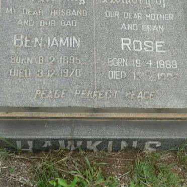 HAWKINS Benjamin 1895-1970 &amp; Rose 1899-1994