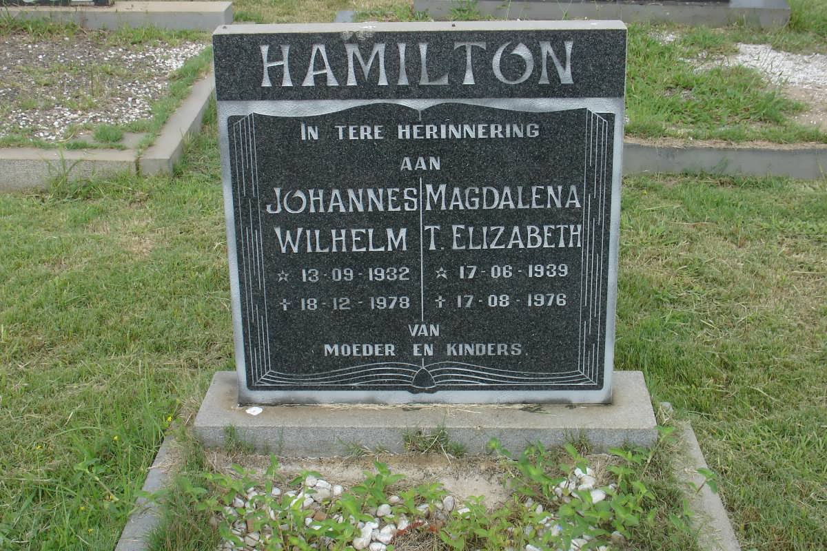 HAMILTON Johannes Wilhelm 1932-1978 &amp; Magdalena T. Elizabeth 1939-1976