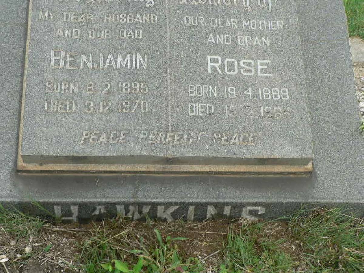 HAWKINS Benjamin 1895-1970 &amp; Rose 1899-1994