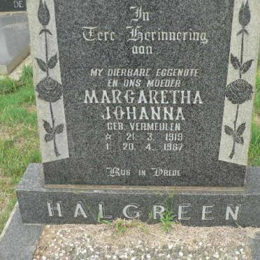 HALGREEN Margaretha Johanna nee VERMEULEN 1919-1967