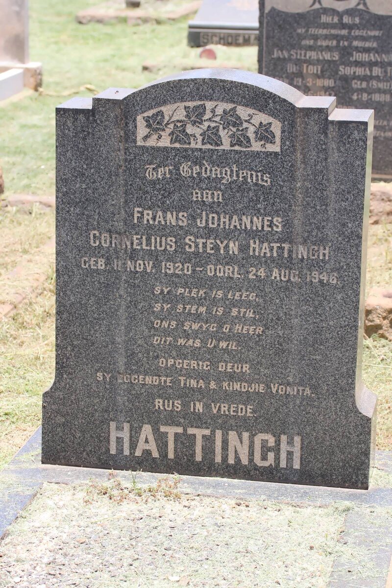 HATTINGH Frans Johannes Cornelius Steyn 1920-1946