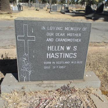 HASTINGS Helen W.S. 1872-1967