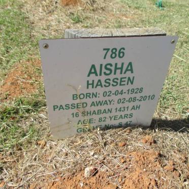 HASSEN Aisha 1928-2010