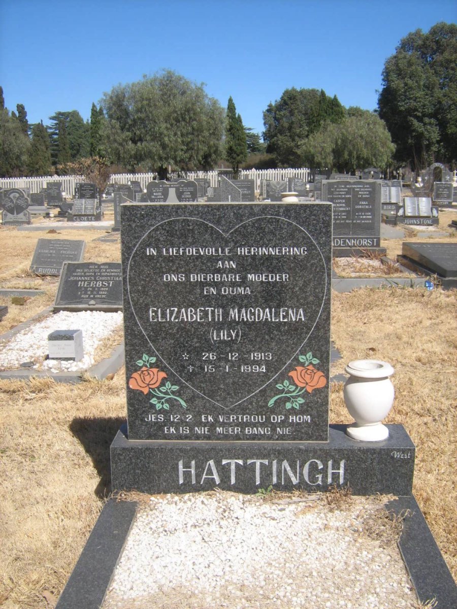 HATTINGH Elizabeth Magdalena 1913-1994