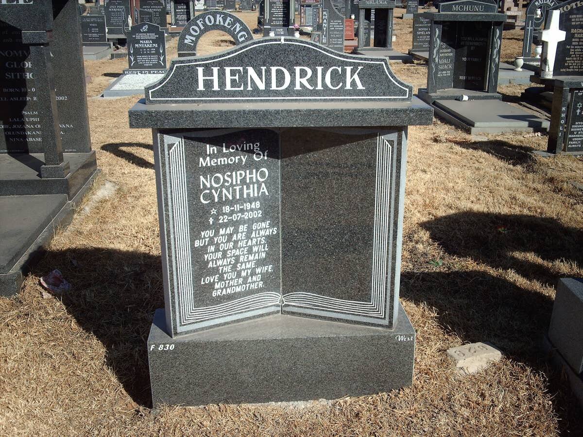 HENDRICK Nosipho Cynthia 1948-2002
