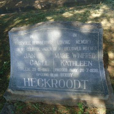 HECKROODT Jan Carel -1965 &amp; Marie Winifred Kathleen -1938