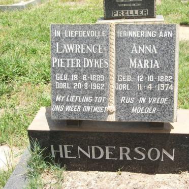 HENDERSON Lawrence Pieter Dykes 1889-1962 &amp; Anna Maria 1882-1974