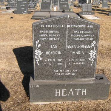 HEATH Jan Hendrik 1912-1995 &amp; Anna Johanna Maria 1901-1995