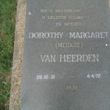 HEERDEN Dorothy Margaret, van 1931-1972