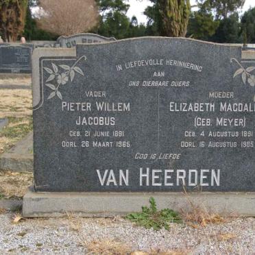 HEERDEN Pieter Willem Jacobus, van 1891-1965 &amp; Elizabeth Magdalena MEYER 1891-1985