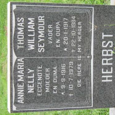 HERBST Thomas William Seymour 1917-1984 &amp; Annie Maria Nelly 1916-1979