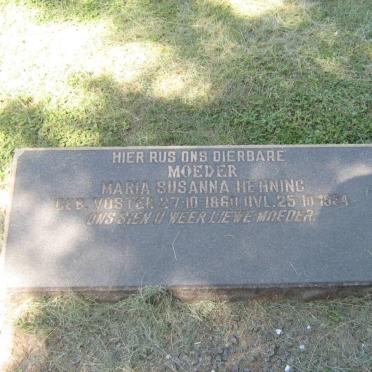 HENNING Maria Susanna nee VOSTER 1860-1964