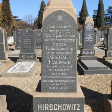 HIRSCHOWITZ Sarah Taube -1945