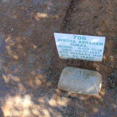 ISMAIL Ayesha Abraham 1935-1997