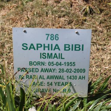 ISMAIL Saphia Bibi 1955-2009