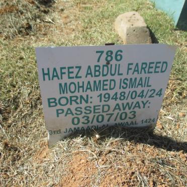 ISMAIL Hafez Abdul Fareed Mohamed 1948-2003