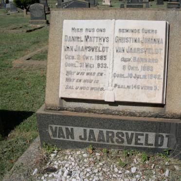 JAARSVELDT Daniel Matthys, van 1885-1933 &amp; Christina Johanna BARNARD 1883-1942