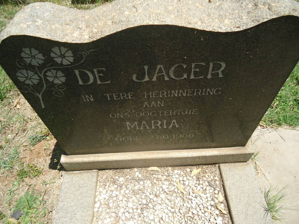 JAGER Maria, de -1966