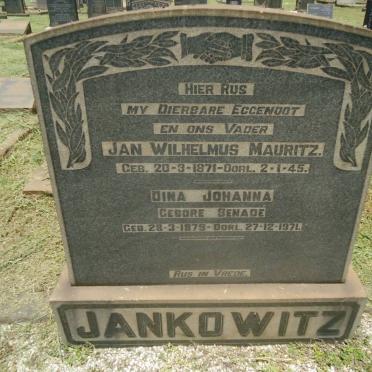JANKOWITZ Jan Wilhelmus Mauritz 1871-1945 &amp; Dina Johanna BENADE 1879-1971