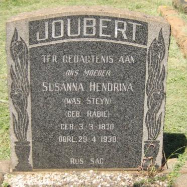 JOUBERT Susanna Hendrina formerly STEYN nee RABIE 1870-1938