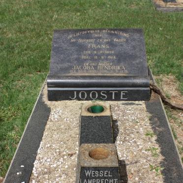 JOOSTE Frans 1902-1959 &amp; Jacoba Hendrika 1899-1979 :: LAMPBRECHT Wessel -1959