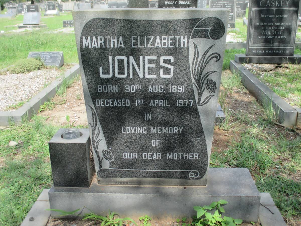 JONES Martha Elizabeth 1891-1977